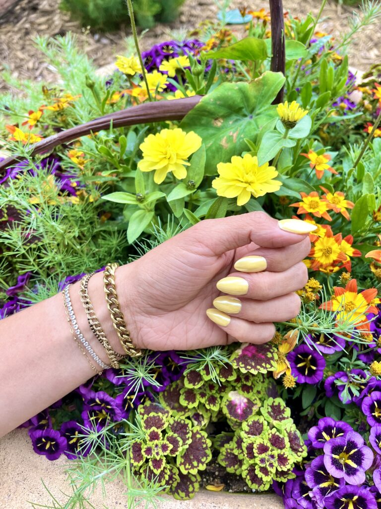 Yellow Chrome Gel X Nail Extensions