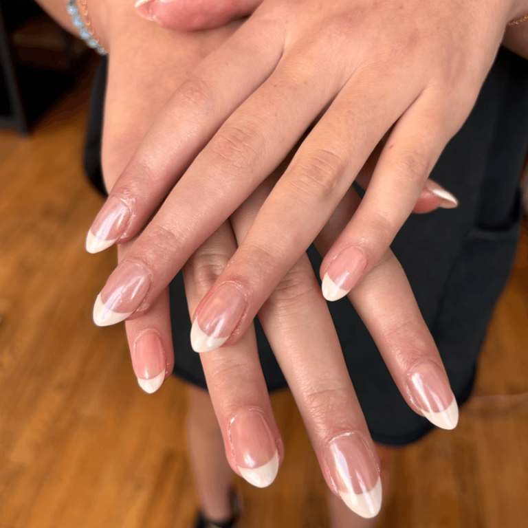 French Tip with Clear Chrome
