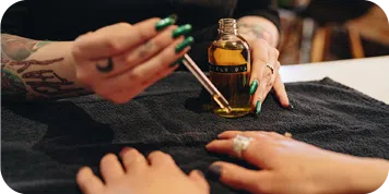 Manicure Cuticle Oil application